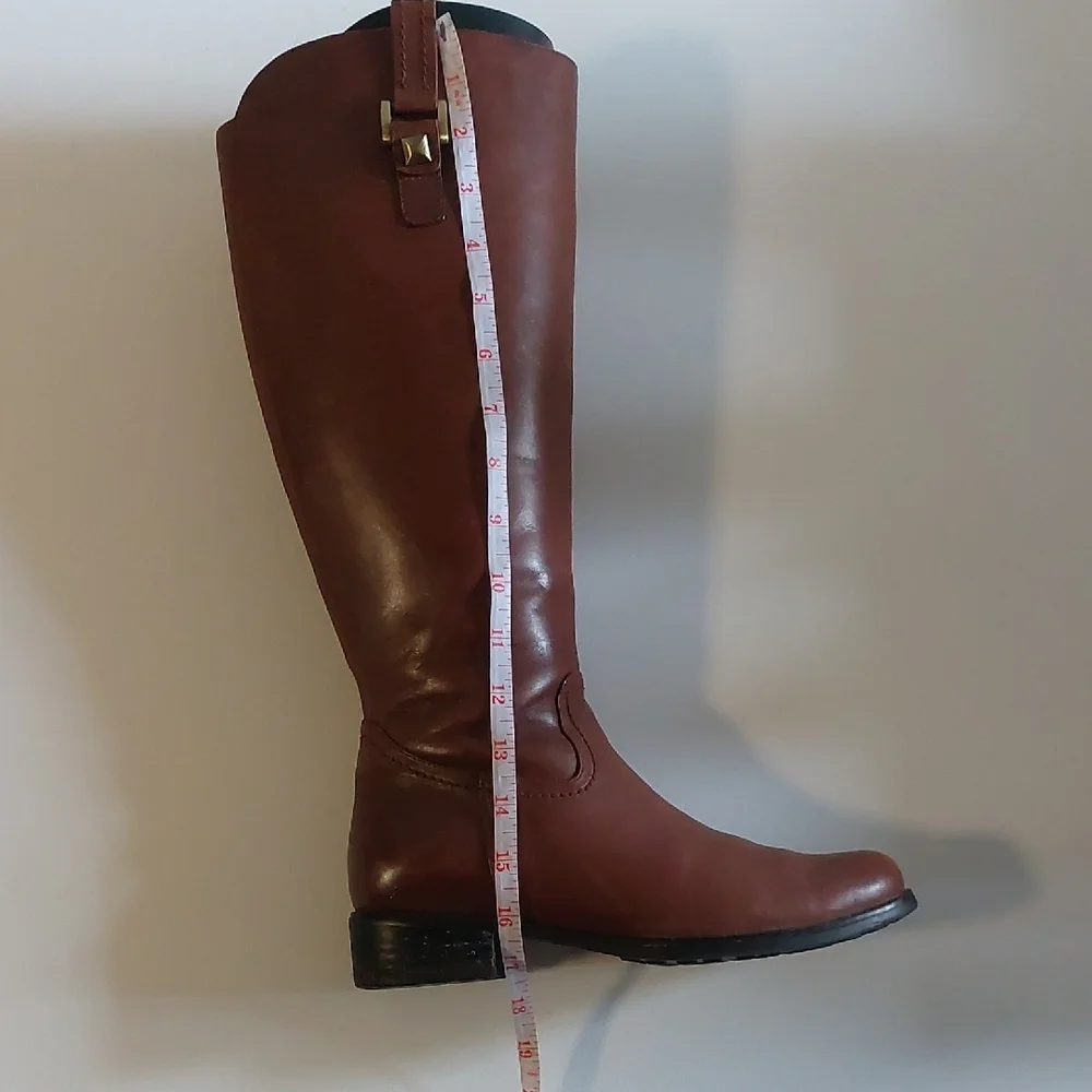 BLONDO Waterproof Wide Calf Brown Leather Riding Boots sz. 7.5 M - Picture 11 of 17